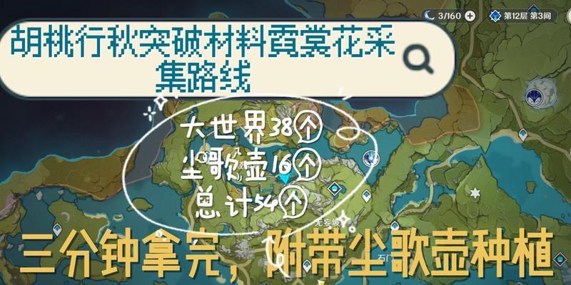 《原神胡桃突破材料采集路线详解》（胡桃突破材料总览）